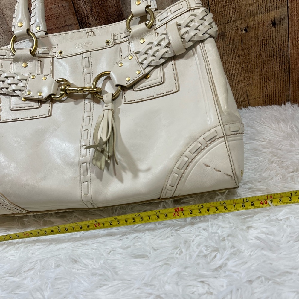 Coach Hampton Braid Ivory Tote - Picture 4 of 13